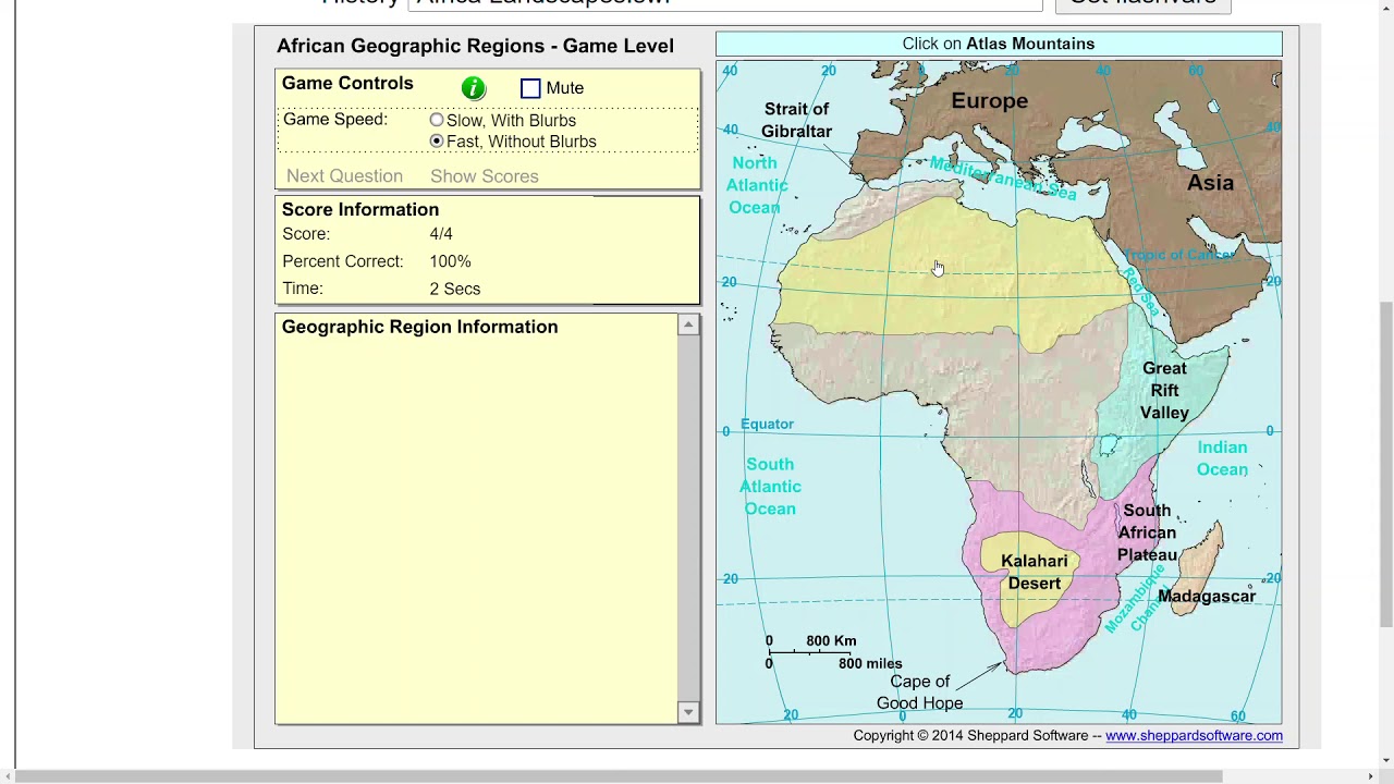 Sheppardsoftware Africa / Sheppard Software Africa Georegions 4 Seconds Youtube / Maps of africa ...