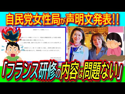 【悲報】自民党女性局がフランス研修について声明文を発表！不適切な情報発信を謝罪するが内容には問題なし!?【松川るい/エッフェル塔/今井絵理子/ガス抜き】