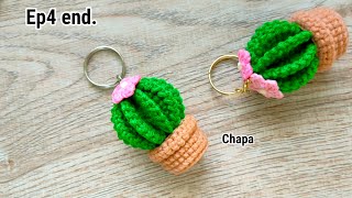 Ep4 end. Assembly 🌵Crochet Cactus Keychain Tutorial step by step #crochetkeychain #crochetcactus