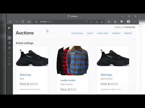 Project 2 (Commerce) - My CS50 Web Submission