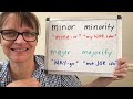 How to Pronounce Minor, Minority, Major and Majority