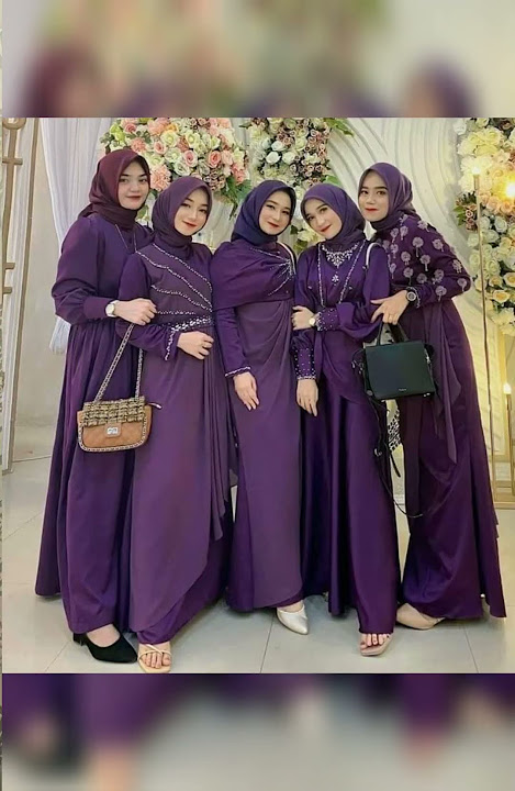 baju gamis wanita warna ungu