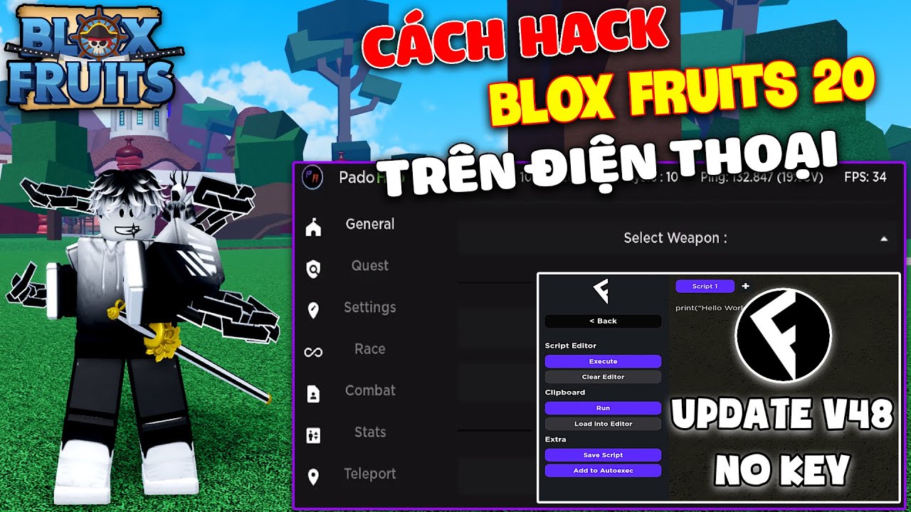 Blox Fruits 18 RACE V4 ] Cách Cài Client Fluxus V10 GET KEY Thành