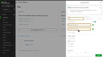 How to migrate tags to custom fields in QuickBooks Online