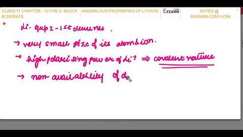 ANOMALOUS PROPERTIES OF LITHIUM|Class11 Chapter10|CBSE|NCERT