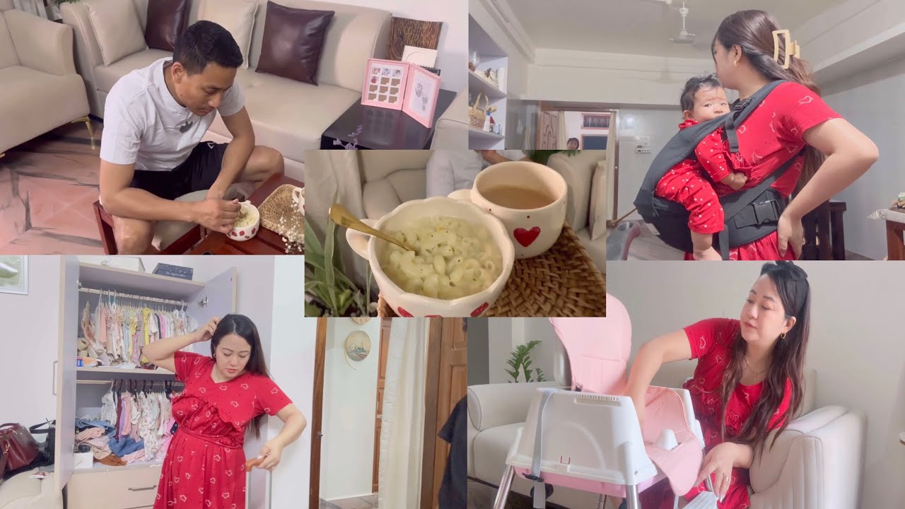 Baby is ready for Solid food| decluttering baby’s closet| His Valentine gift came late | Naga vlog