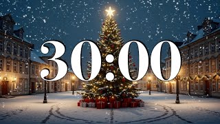 30 Minute Christmas Music Timer 🎄 Instrumental Jazz Carols, Tree, Snow & Classroom Study Countdown