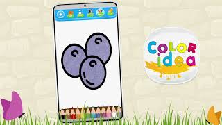 Come colorare i mirtilli 🫐 | Gioco di disegno | Come colorare la frutta per bambini screenshot 2