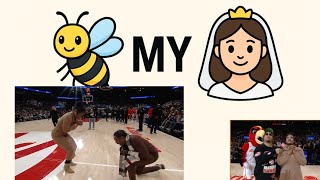 Bee My Wife Fan Proposes At Hawks Game During Timeout Puzzle Challenge