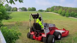 Ventrac 4500z Rough cutting Tall Grass ( ODDLY SATISFYING ).... I ALMOST RAN OVER A BABY RABBIT