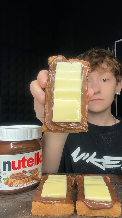 nutella butter 🍫🧈 toast mukbang asmr #shorts #nutella #asmr #mukbang