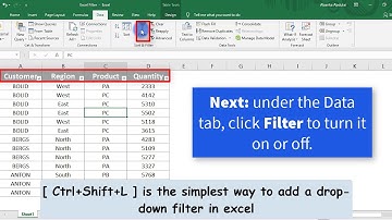 How to Display the Filter Drop Down headings in Excel