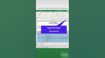 ដាក់អក្សរចំកណ្តាលតារាងដោយមិនបាច់ Merge #excel #excelshortcuts #exceltips #exceltricks #spreadsheetso