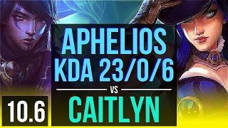 APHELIOS & Taric vs CAITLYN & Bard (ADC) | KDA 23/0/6, Legendary | KR Grandmaster | v10.6
