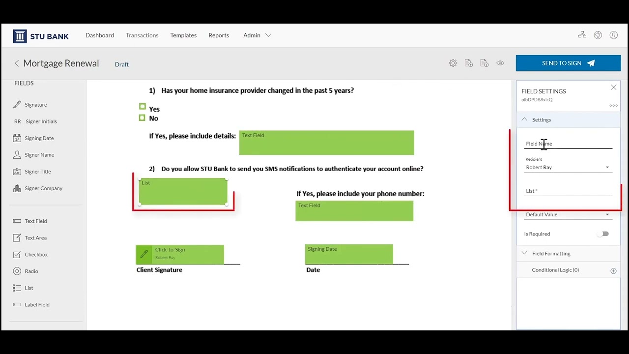 OneSpan Sign: How to use Conditional Fields
