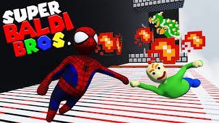 BALDI AND SPIDERMAN FACEOFF AGAINST BOWSER!  | Human Fall Flat