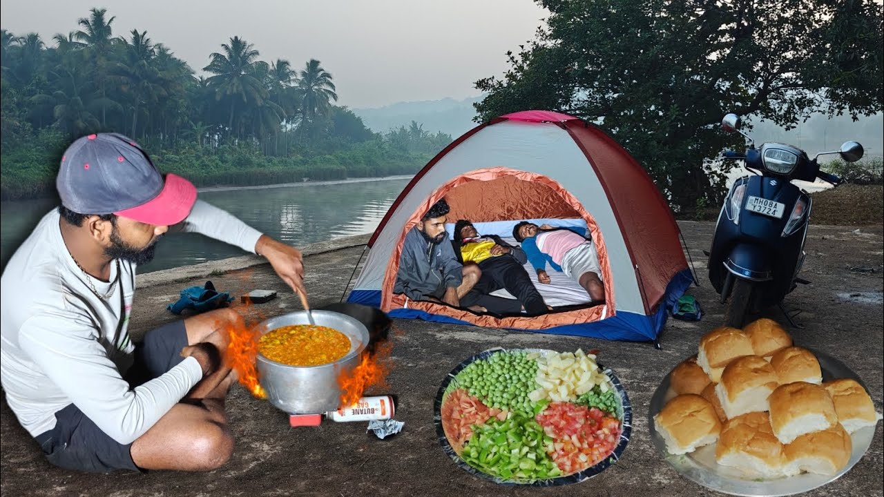 पहिल्यांदाच बनवली पावभाजी , खाडीवरती केली रात्रभर कॅम्पिंग | camping and cooking @TejaGurav