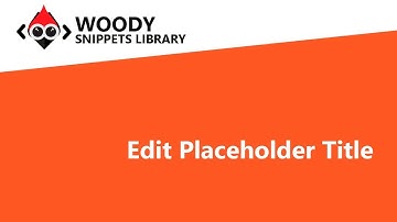 Edit Placeholder Title