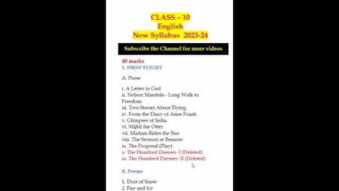 CBSE Class10 ⏩English Syllabus | 2023-24| New Class 10 English #cbsesyllabus2023 #youtubeshorts