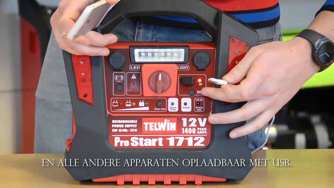 Carpoint Starthilfegerät 12V 17 Ah mit Kompressor Rot Autobatterie-Ladegerät  (1-tlg)