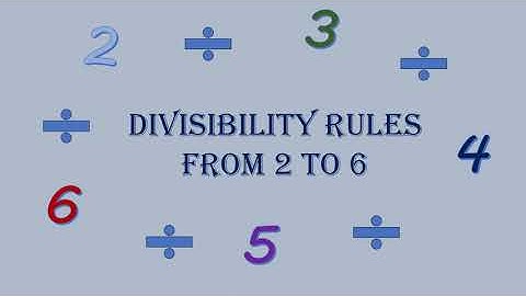 Divisibility rules part 1 : from 2 to 6