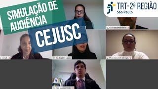 Simulação de sessão de conciliação de Cejusc do TRT-2