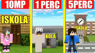 10 MÁSODPERC 1 PERC ÉS 5 PERC ISKOLA ÉPITŐ KIHÍVÁS A MINECRAFTBAN!