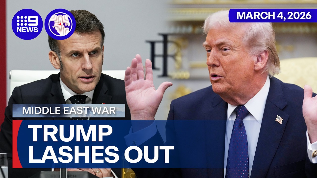 Trump lashes out at European allies over lack of Iran war support | 9 News Australia