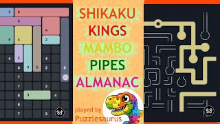 Shikaku Kings Mambo Pipes Almanac puzzle game level 20 & 21
