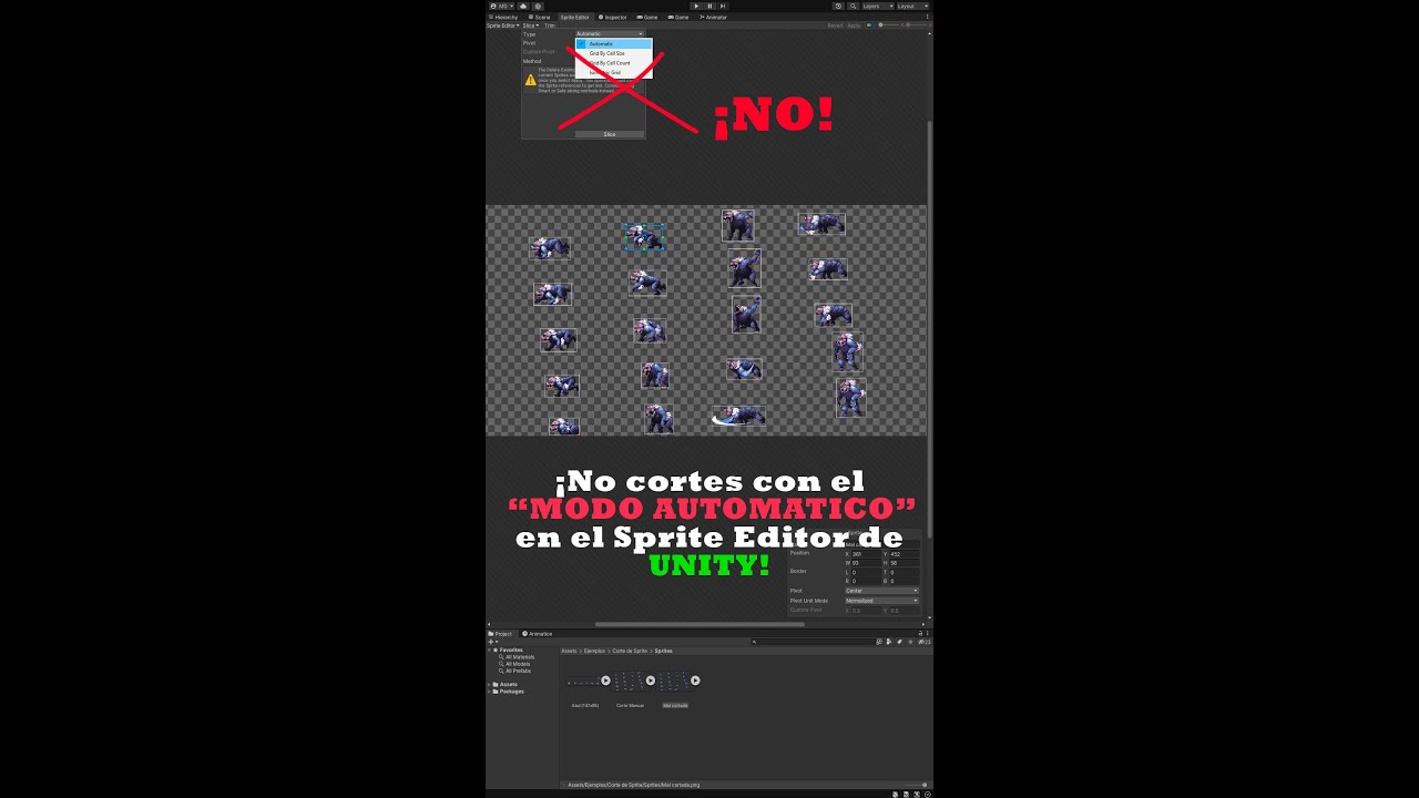 #Shorts - Cortar un Sprite Sheet Correctamente en Unity - YouTube