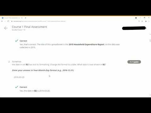 Coursera || Excel Skills for Business : Essentials:Final assessment Answers