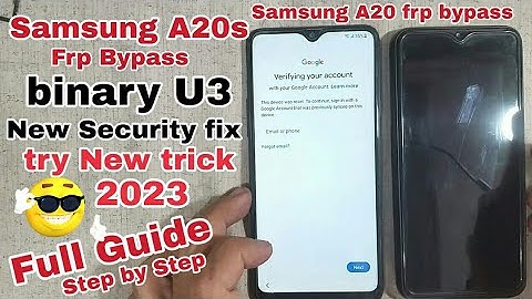 Samsung A20s frp bypass binary U3 New Security fix | Samsung A20s frp Bypass | Samsung A20 frp