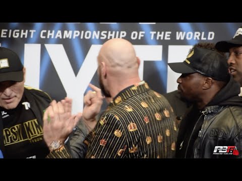 CHAOS!! TYSON FURY & DILLIAN WHYTE FORCED TO SEPARATE JOHN FURY & DEAN WHYTE AT FIRST FA