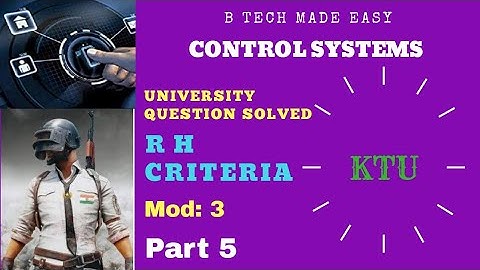 R H criteria (Previous year repeated question solved)/ Control Systems: