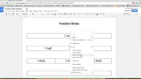 How to Make Fraction Strips on Google Docs