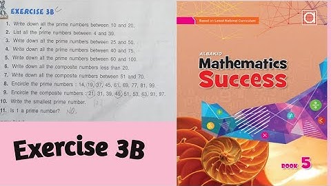 class 5|unit#3|Exercise 3B|Write prime and composite numbers|what is prime number|all question Solve