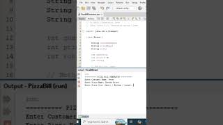 Pizza Bill Generator App(Java) #javaprojects #javaapp #pizza #bill #generator #java #shorts