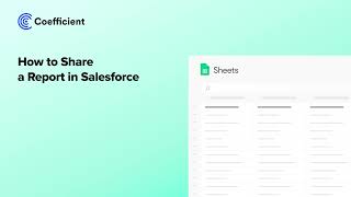 How to Share a Report in Salesforce