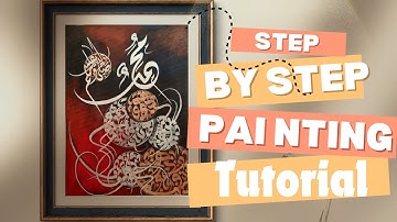 Easy Arabic Calligraphy painting on canvas / Acrylic Painting Technique