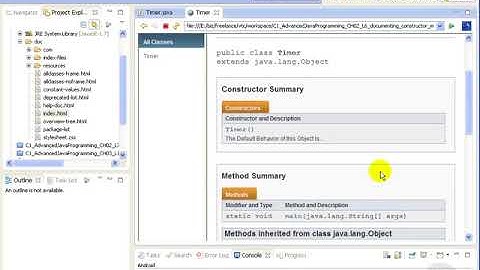 20 Advanced Java tutorial   Documenting Constructors & Methods