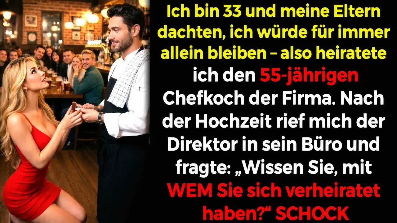 Ich war 30, als ich in einem Anfall aus Trotz einen 55-jährigen Koch aus unserer Firmenkantine heiratete – nur um meiner Mutter zu beweisen, dass ich keine alte Jungfer bin. Am nächsten Morgen...