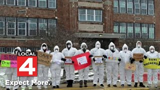 Neighbors protest demolition of old school building in Oakland County