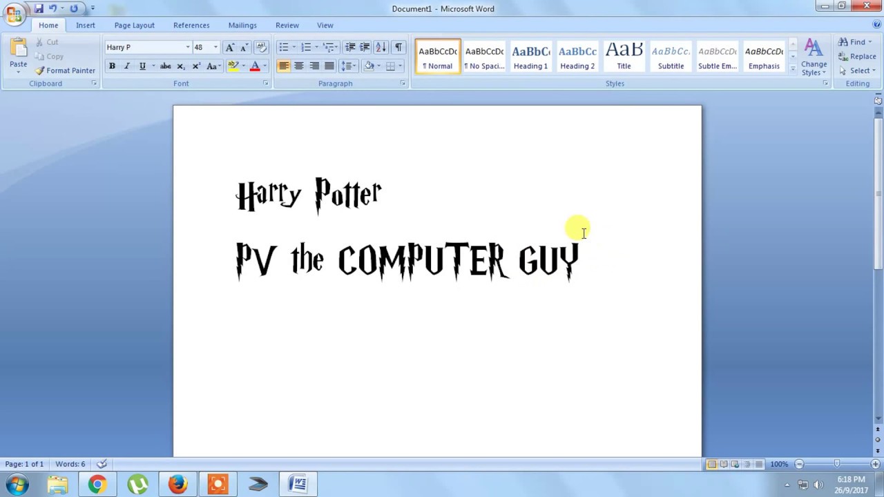 what font is identical to harry potter font google docs