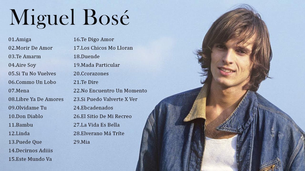 rural Mona Lisa calificación Las 20 Mejores canciones de Miguel Bosé - Miguel Bosé Sus Mejores Éxitos#2  - YouTube