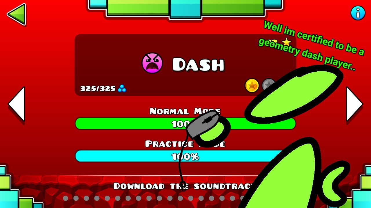 Beating Dash in Geometry Dash - YouTube