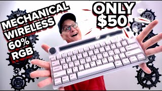 Ajazz K620T 60% Wireless Mechanical Keyboard, ONLY $50!!