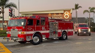 Oxnard Fire Department Engine 68 & Squad 68 Responding Code 1 to a Medical Emergency 