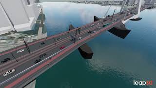 Animated 3D Flytrough Erasmusbrug Rotterdam by Leap3D