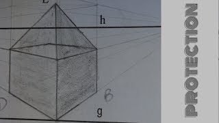 كيفية رسم مجسم ذا سطح هرمى | المنظور المعمارى