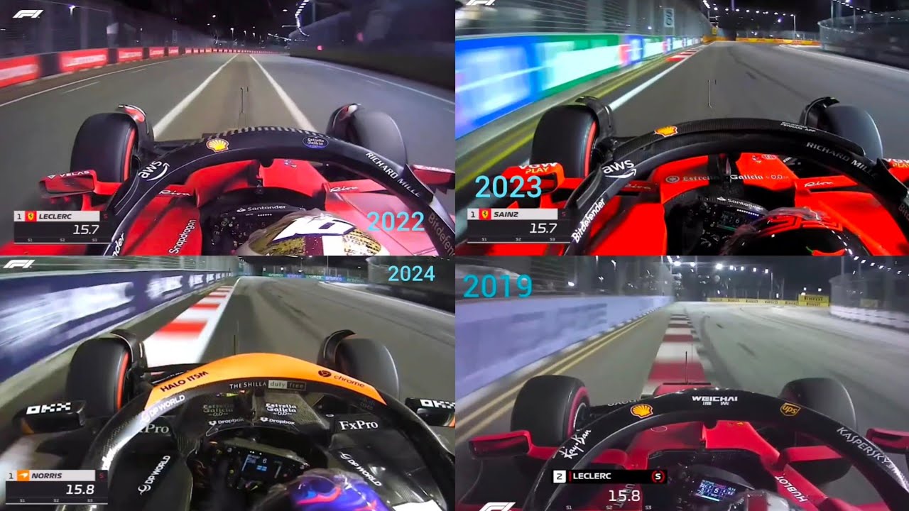 F1. GP Singapore. Pole position. 2019. 2022-2024. (Sainz. Leclerc. Norris.)